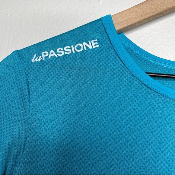 LaPassione Women Cycling Jersey XL Teal Blue Short Sleeve Bicycling Back Pockets - Picture 4 of 14